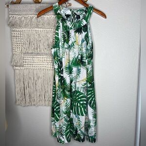 Tahari Tropical Palm Leaf Print Dress